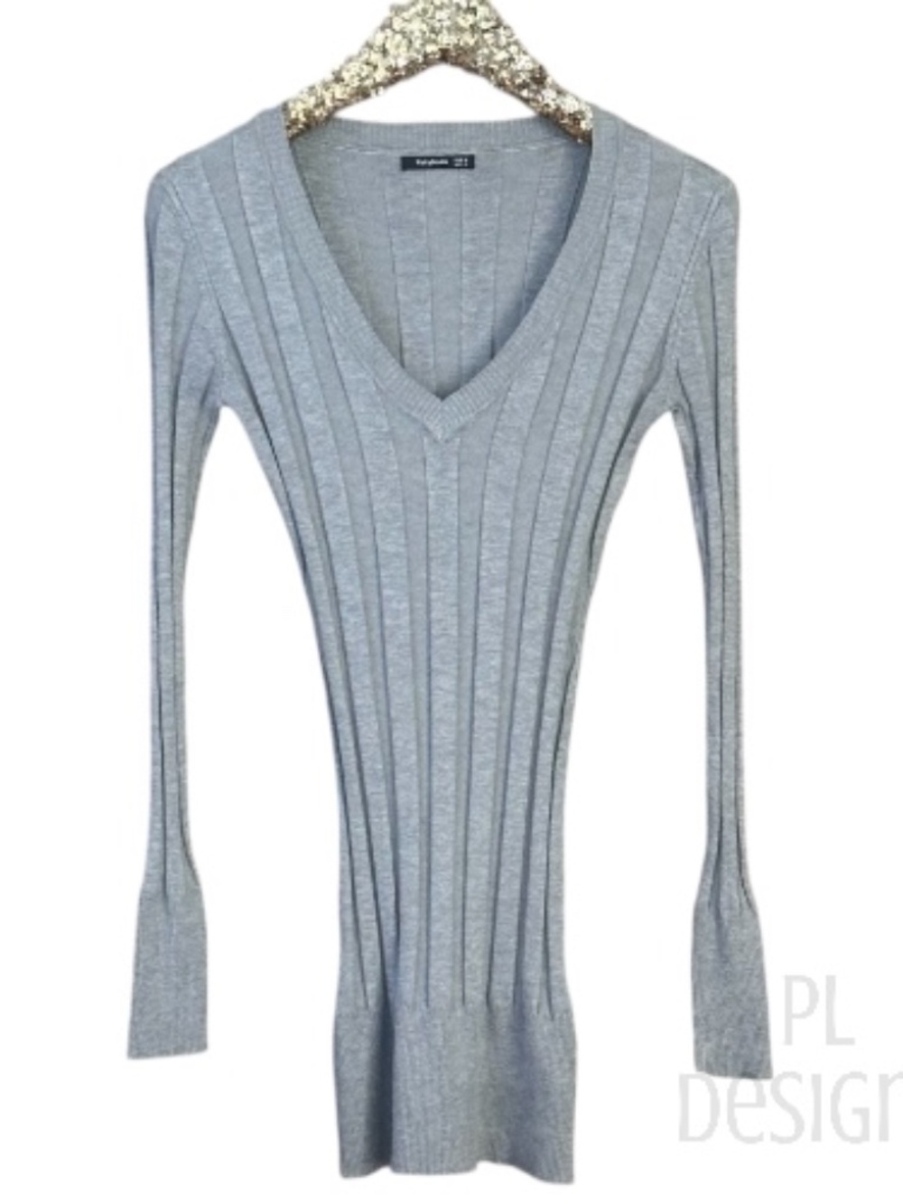 PattyBoutik Women's V-Neck Ribbed Sweater Knit Top
